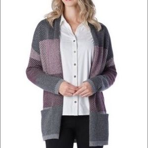 Alfred Sung Lambswool Blend Open Front Car Coat